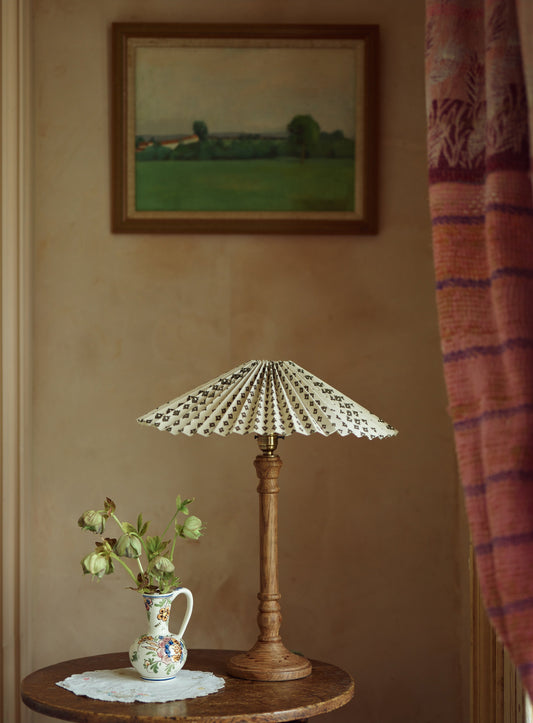 Nora Pleated Lampshade, Large, Ditsy Olive