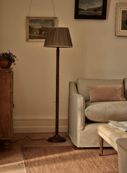 Gathered Silk Lampshade, Large, Olive