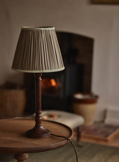 Gathered Silk Lampshade, Medium, Olive