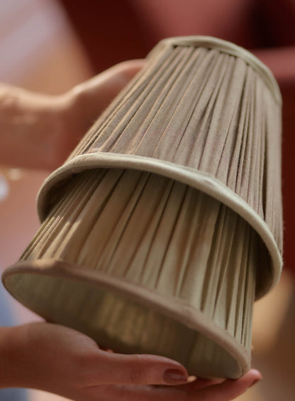 Gathered Silk Lampshade, Small, Sage