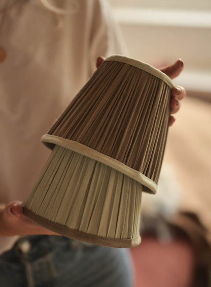 Gathered Silk Lampshade, Small, Sage