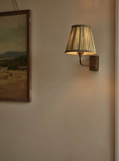 Gathered Silk Lampshade, Small, Sage