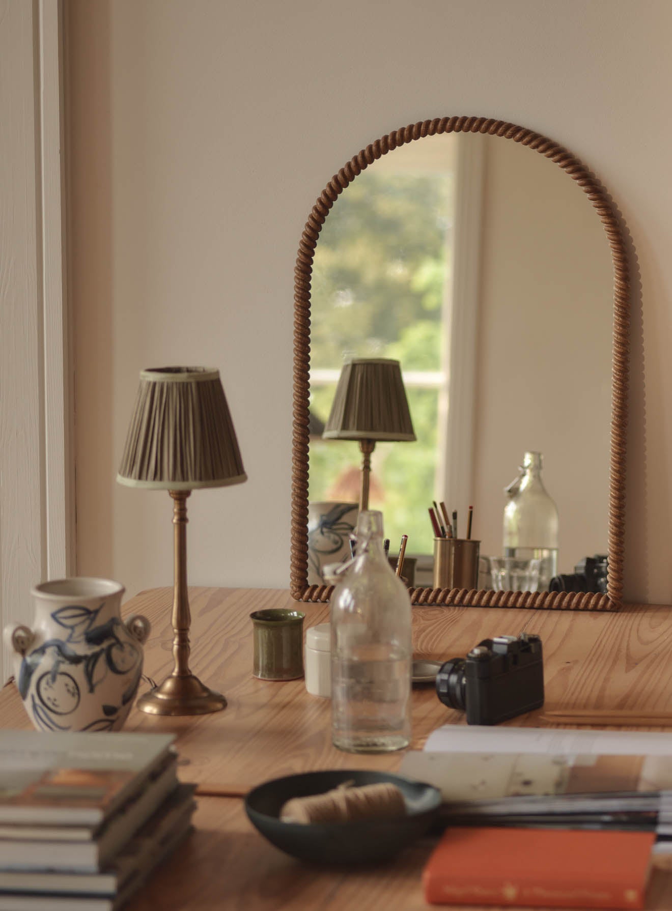 Moray Twisted Oak Mirror, Arched